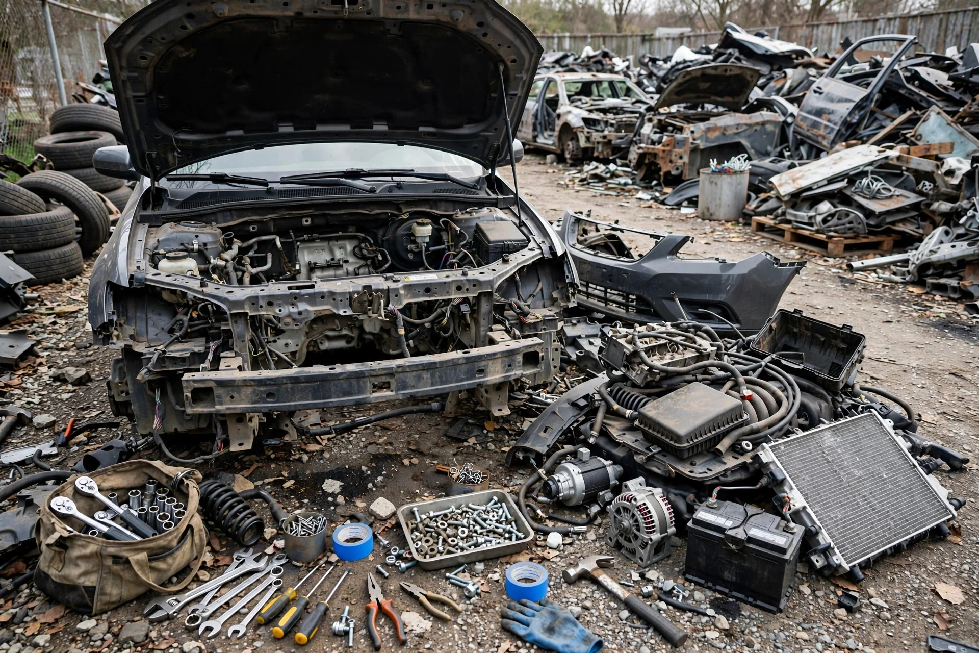 Car Removal Awatoto: Cash for Cars, Free Local Pickup 6 Car wreckers Awatoto - vehicle being dismantled for parts