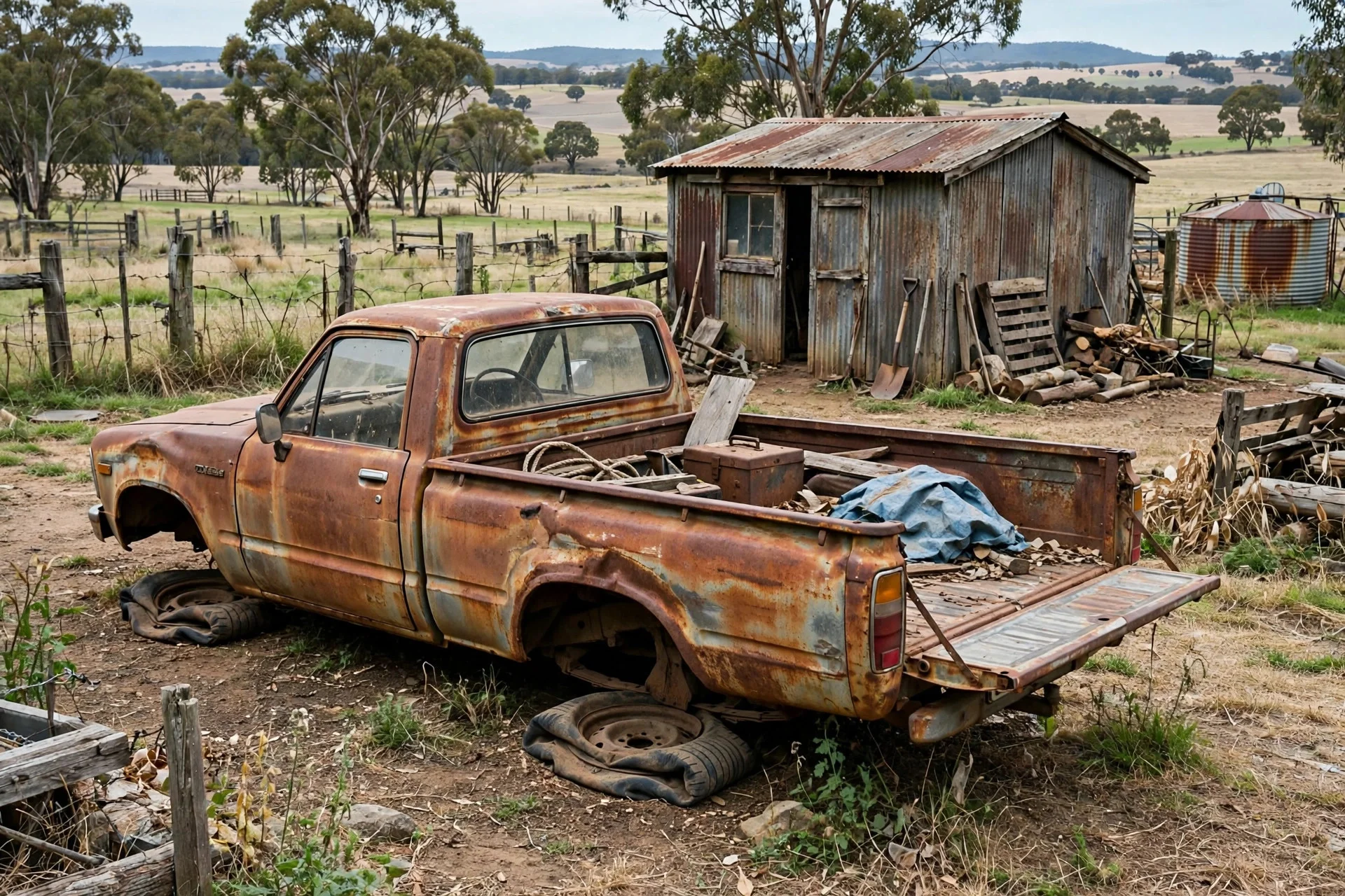 Car Removal Awatoto: Cash for Cars, Free Local Pickup 4 Scrap car removal Awatoto - old rusty ute on rural property