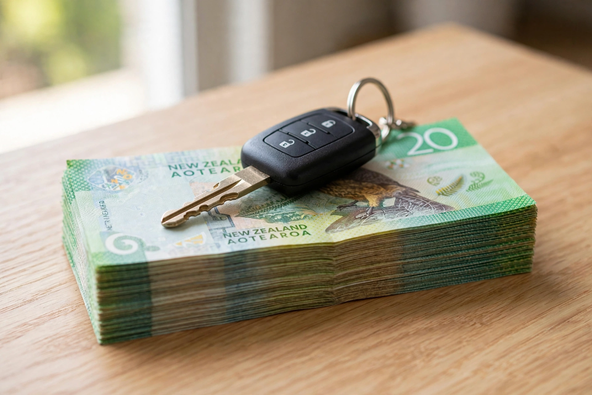 Car Removal Onekawa: Cash for Cars, Free Local Pickup 2 Cash for cars Onekawa - stack of cash with car key on desk