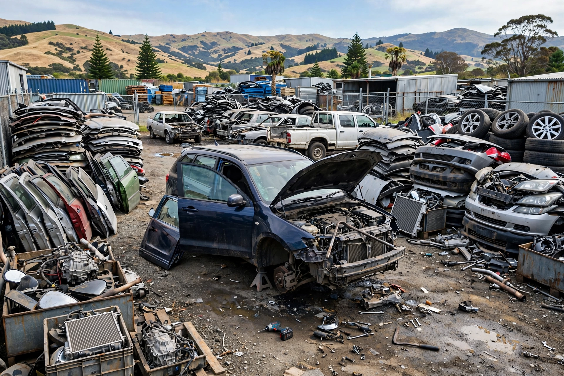 Car Removal Tamatea: Cash for Cars, Free Local Pickup 6 Vehicle being dismantled for parts at a Hawke’s Bay wrecking yard