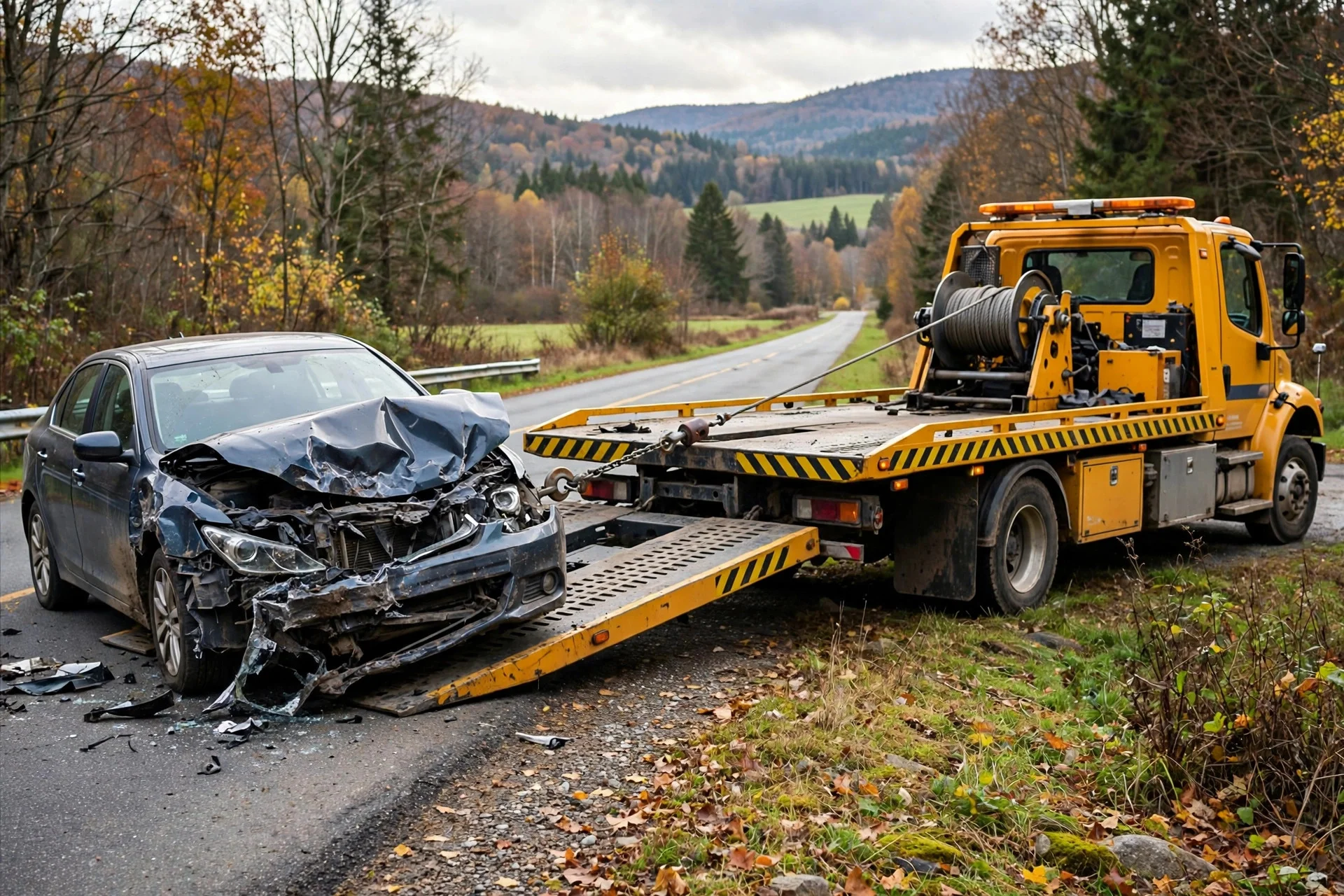 Car Removal Taradale: Cash for Cars, Free Pickup 5 Wrecked car removal Taradale - damaged car winched onto tow truck